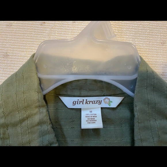 Army green lightweight Girl Krazy Blouse - Picture 2 of 5